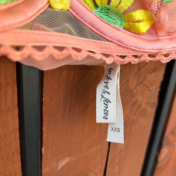 For Love And Lemons Daisy Jane Embroidery Underwire Bra XXS NWT - Picture 5 of 8